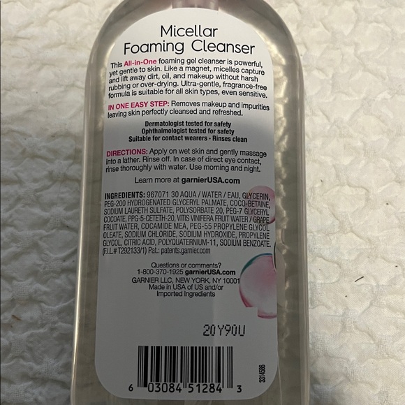 NWT Garnier Foaming Micellar Cleanser - Picture 3 of 5